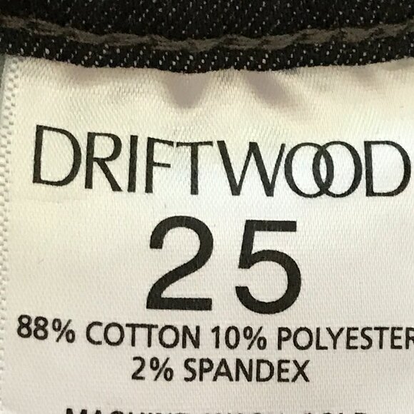 Driftwood Jackie Jeans Women 25 Gray Mid Rise Embroidered Raw Hem Stretch 16521 - Picture 11 of 12